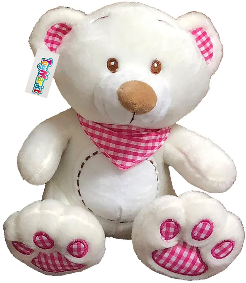 ΑΡΚΟΥΔΑΚΙ ΛΕΥΚΟ ΜΕ ΚΑΡΩ ΜΑΝΤΗΛΙ 35cm ToyMarkt 99485