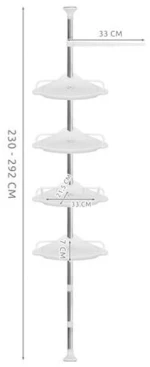 Τηλεσκοπικό Γωνιακό Ράφι Μπάνιου 230 - 292 cm SPM 6548