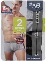 SLOGGI ΑΝΔΡΙΚΟ 2X BOXER START HIPSTER ΜΑΥΡΟ-ΓΚΡΙ 10206968-M013 - XXL