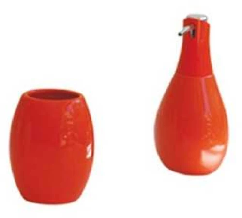 Σετ dispenser-ποτηροθήκη κεραμικά