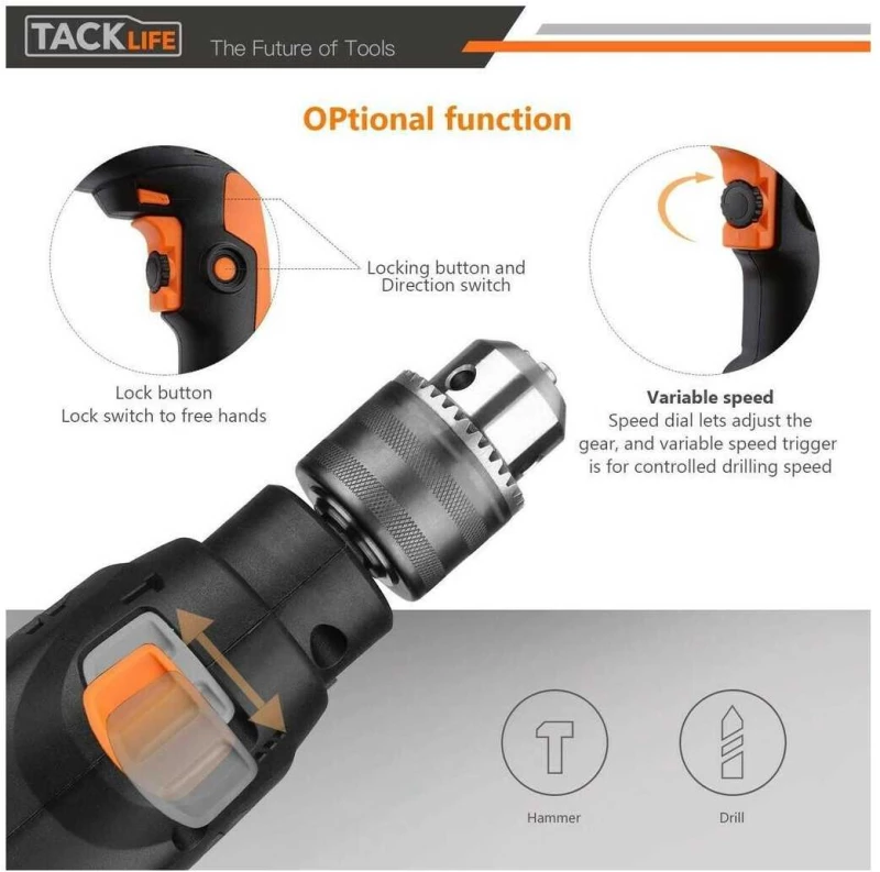Tacklife PID01A Κρουστικό Δραπανοκατσάβιδο Μπαταρίας