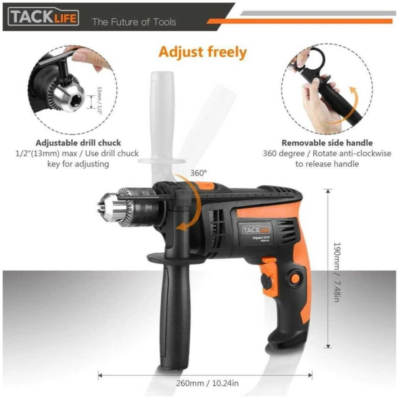 Tacklife PID01A Κρουστικό Δραπανοκατσάβιδο Μπαταρίας