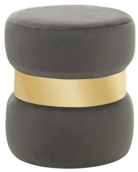 LINDA/R ΣΚΑΜΠΟ GREY VELVET ΥΦΑΣΜΑ Φ.37Χ43εκ.