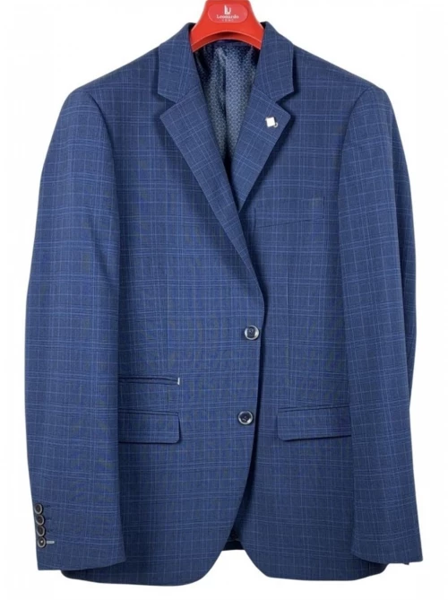ΣΑΚΑΚΙ LEONARDO UOMO καρό, Μέγεθος 48, Χρώμα MED BLUE