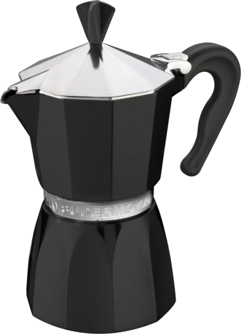 Καφετιέρα Espresso Χειρός Αλουμινίου 3cups Μαύρο (104003B) SUPERMOKA