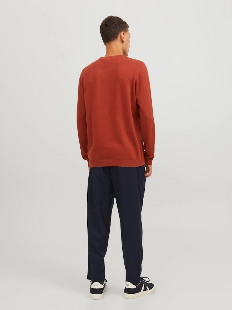 Πουλόβερ "Basic Knit" κεραμιδί (Κεραμιδί)