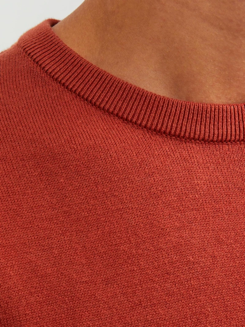 Πουλόβερ "Basic Knit" κεραμιδί (Κεραμιδί)
