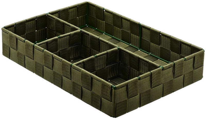 Καλάθι Οργάνωσης 4 Θέσεων 33x23x6cm Olive Green Estia