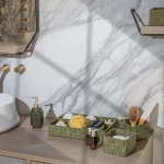 Καλάθι Οργάνωσης 4 Θέσεων 33x23x6cm Olive Green Estia