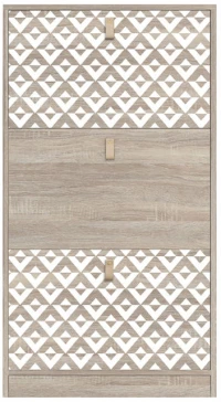 Παπουτσοθήκη Με 3 Πόρτες Μαύρη Sonoma/Λευκή 60x23.5x110Εκ Fylliana