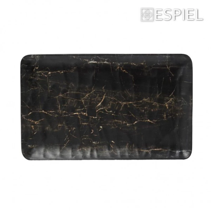 Πιατέλα Hybrid Ορθογώνια Black Wood 1/3 17,6x32,5Εκ