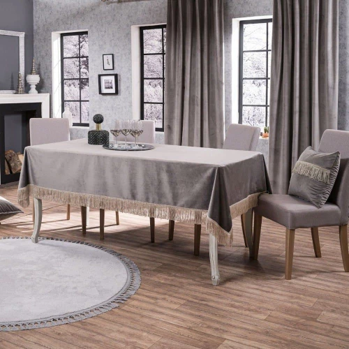 Τραπεζομάντηλο Velvet 11 Silver Teoran 140X180 Acrylic