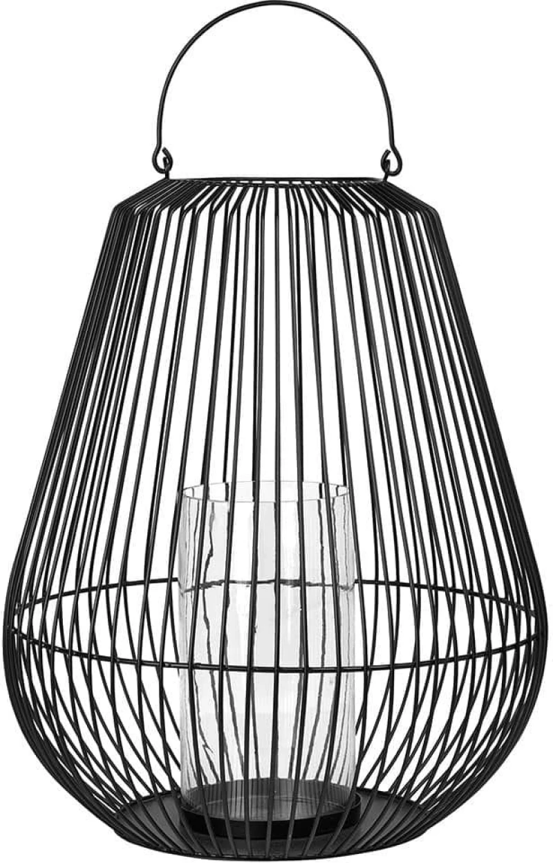 Φανάρι Nideo 65758 Medium 50x61,5cm Black Blomus Μέταλλο,Γυαλί