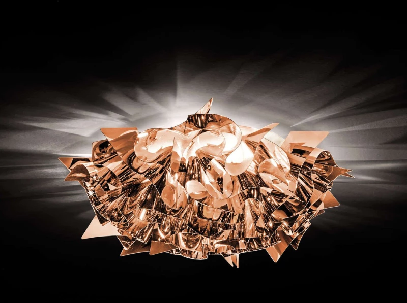 Φωτιστικό Οροφής - Τοίχου Veli Medium Copper Slamp Αλουμίνιο,Πολυπροπυλένιο