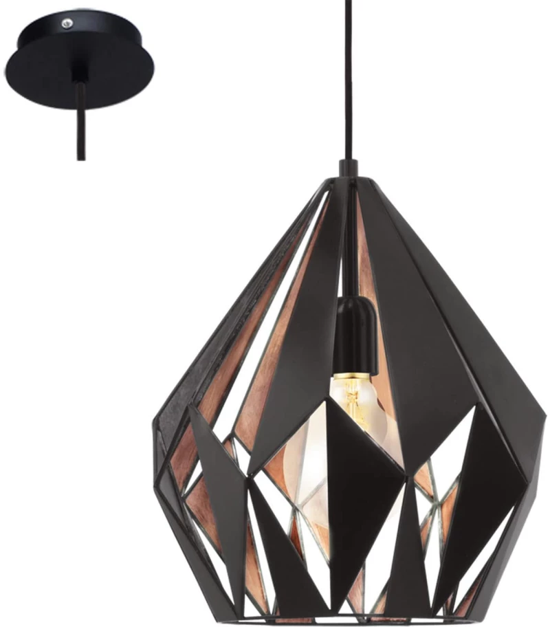 Φωτιστικό Οροφής Carlton 1 49254 Black Eglo Μέταλλο