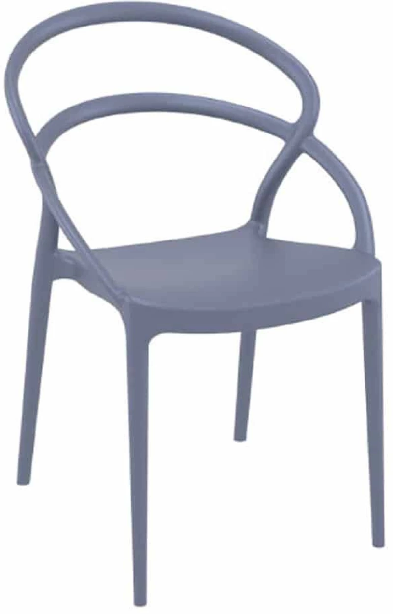 Καρέκλα Pia Dark Grey 20-0135 54Χ56Χ82 cm Siesta Σετ 4τμχ