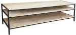 Έπιπλο Τηλεόρασης Crudo 05-0428 130x39,5x48cm Sonoma-Black Μοριοσανίδα