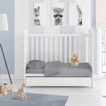 Σεντόνι Βρεφικό Solid Με Λάστιχο 495 Dark Grey DimCol Κούνιας 70x155cm 100% Βαμβάκι