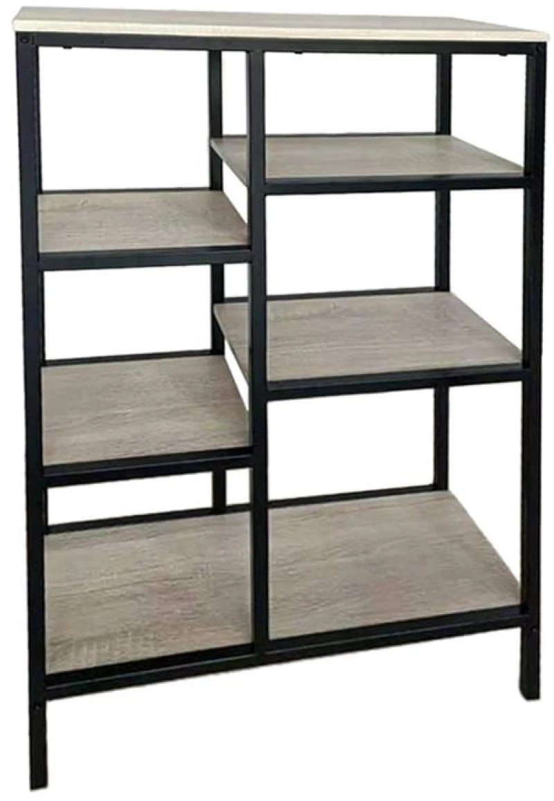Βιβλιοθήκη File 28-0195 70x30xΗ109cm Sonoma - Black Ύφασμα,Ξύλο,Μέταλλο