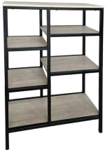 Βιβλιοθήκη File 28-0195 70x30xΗ109cm Sonoma - Black Ύφασμα,Ξύλο,Μέταλλο