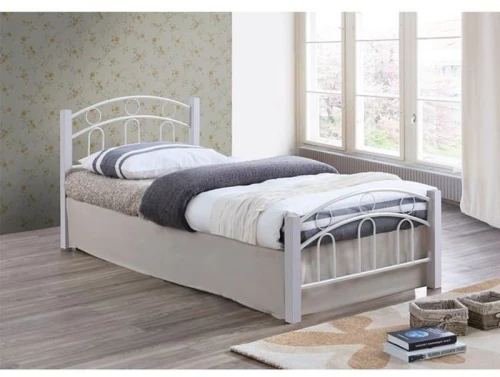 Κρεβάτι Norton Ε8108,1 145x201x79cm Για Στρώμα 140x190cm White Διπλό Μέταλλο