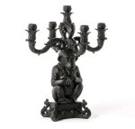 Kηροπήγιο 5 Θέσεων The Wise Chimpanzee 14870 NER 48cm Black Seletti Πολυρεσίνη