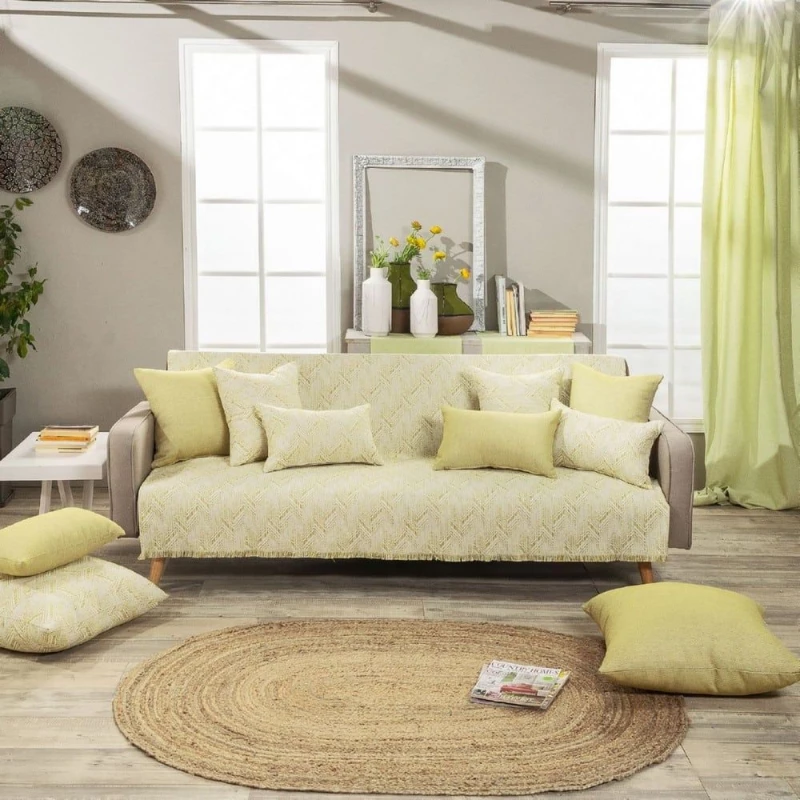 Ριχτάρι Siena 08 Lime Teoran Διθέσιο 180x250cm Βαμβάκι-Πολυέστερ