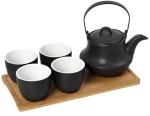 Σετ Τσαγιού 5Τμχ  Με Κούπα Και Φίλτρο Ritual SPI112 600ml 30x17x12cm Black Espiel Κεραμικό