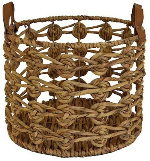 Καλάθι 00.06.66011 Φ42x27cm Brown Ψάθα