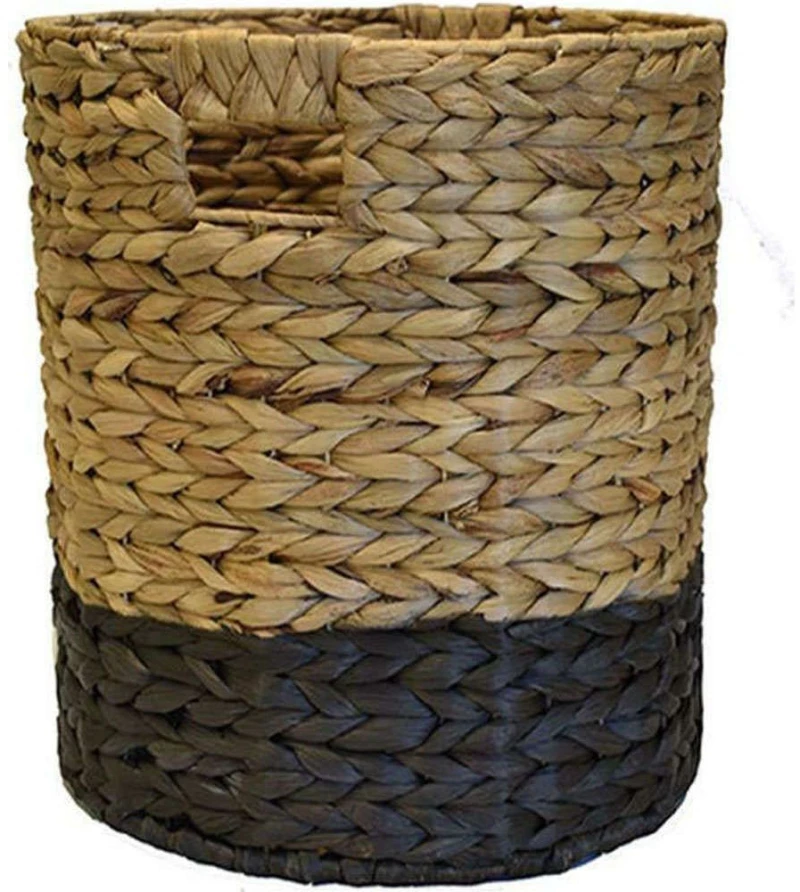 Καλάθι 00.06.66065 Φ35x34cm Natural-Black Ψάθα