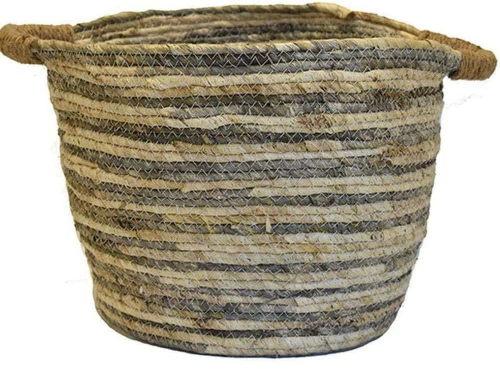 Καλάθι 00.06.67365 35x30cm Ivory-Grey Ψάθα