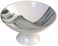 Μπωλ Σερβιρίσματος Με Πόδι Thread ROV105 Φ24,5x13cm Grey Espiel Κεραμικό