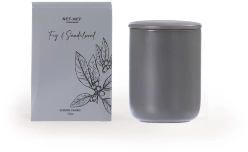 Αρωματικό Κερί Fig & Sandalwood 23 200gr Grey Nef-Nef Γυαλί