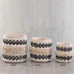 Καλάθι Vega 20X20 Natural-Black Ρυθμός Βαμβάκι-Πολυέστερ