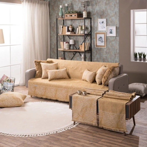 Ριχτάρι Philadelphia 08 Ocher Teoran Πολυθρόνα 180x150cm Ακρυλ,Βαμβ,Polyest