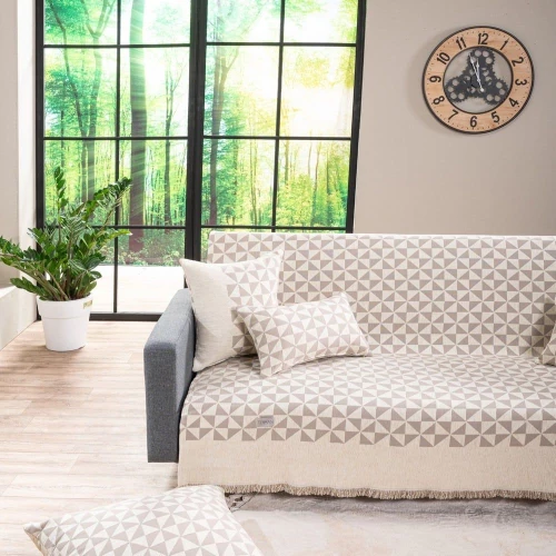 Ριχτάρι Columbia 01 Ecru Teoran Διθέσιο 180x250cm Ακρυλ,Βαμβ,Polyest