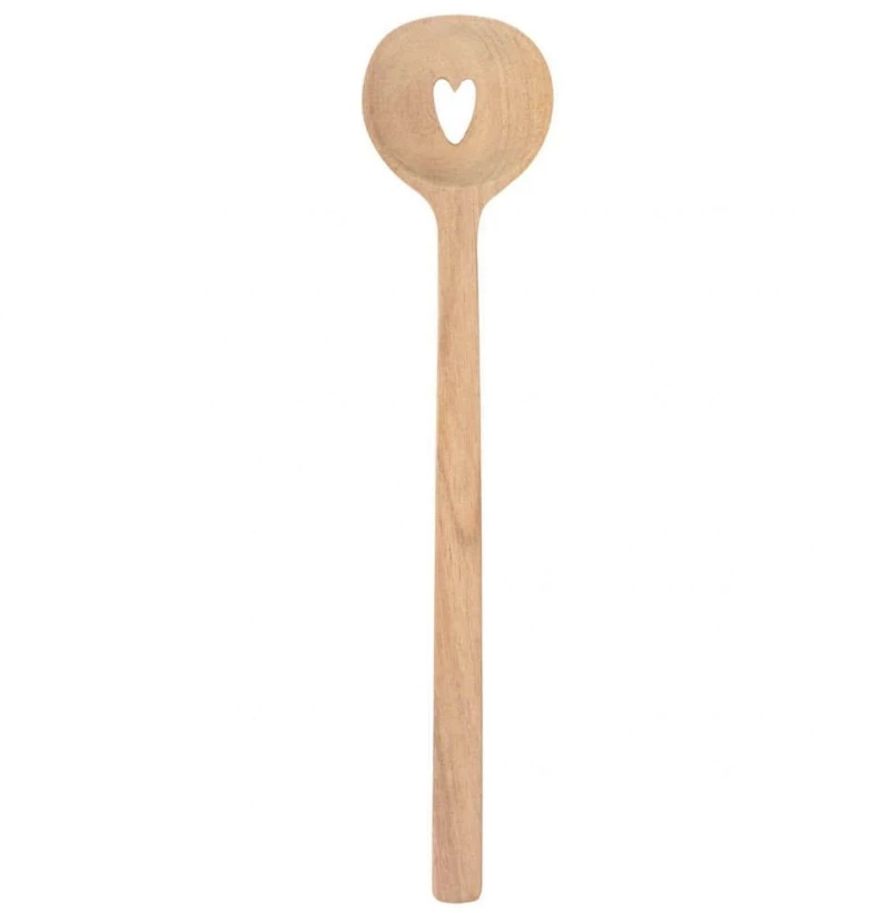 Κουτάλα Τρυπητή Heart Large LBTRD0014486 30cm Natural Raeder Ξύλο