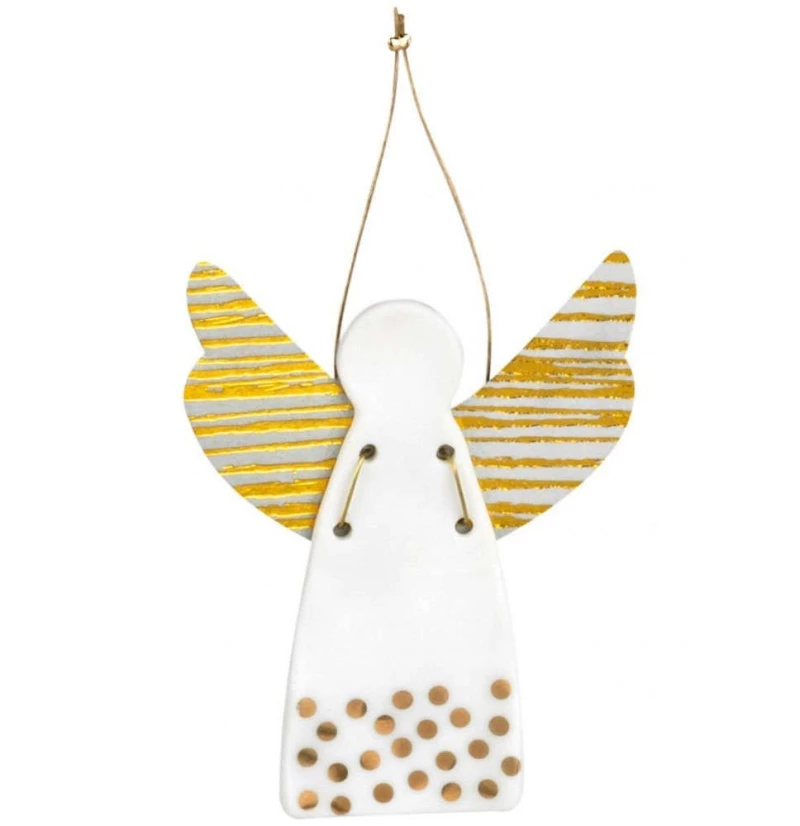 Στολίδι Χριστουγεννιάτικο Αγγελάκι Dots Gold LBTRD0090231 9cm Multi Raeder