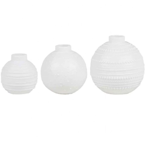 Βαζάκια Wonder Sphere (Σετ 3Τμχ) LBTRD0090299 Φ4-6x4,5-6cm White Raeder Πορσελάνη