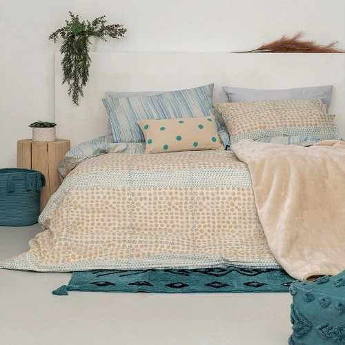 Σεντόνια FL6176 (Σετ 4τμχ) Beige Palamaiki Υπέρδιπλο 240x260cm 100% Βαμβάκι