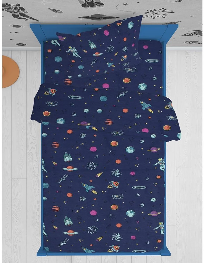 Μαξιλαροθήκη Παιδική Space 189 Blue DimCol 50Χ70 50x70cm 100% Βαμβάκι