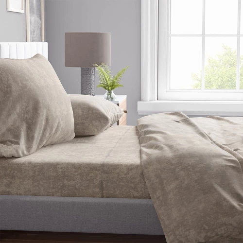 Σεντόνια Shadow 12 (Σετ 4τμχ)Mocha DimCol Υπέρδιπλο 240x270cm Βαμβάκι-Πολυέστερ