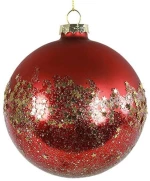 Χριστουγεννιάτικη Μπάλα Με Glitter 013.789244 Φ8cm Red-Gold