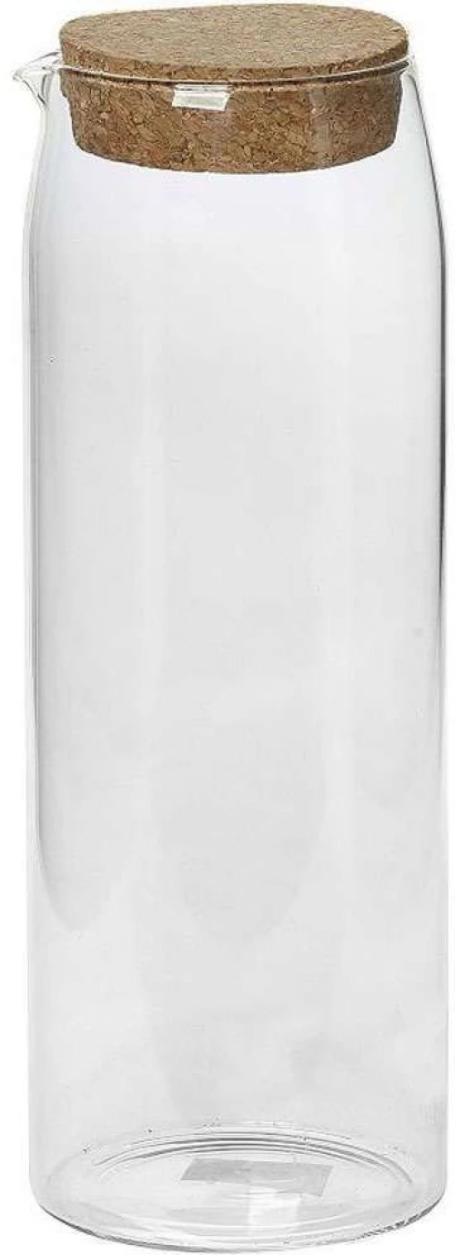 Κανάτα Με Καπάκι LOR618 26cm 1000ml Clear-Natural Espiel Γυαλί