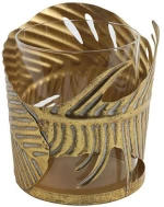 Κηροπήγιο Φύλλο 013.785207 15x16cm Gold Μέταλλο