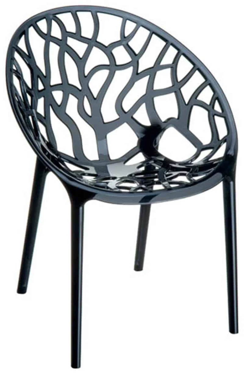Πολυθρόνα Crystal Black Transparent 32-0013 59X60X45/80 cm Siesta Σετ 4τμχ Acrylic