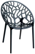 Πολυθρόνα Crystal Black Transparent 32-0013 59X60X45/80 cm Siesta Σετ 4τμχ Acrylic