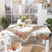 Καρέ Με Τραβέρσα Sunflower (Σετ 2τμχ) Multi Teoran 100X100cm Acrylic,Cotton,Polya