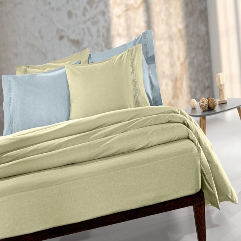 Σεντόνι Color Plus Με Λάστιχο Olive Guy Laroche Μονό 100x232cm 100% Βαμβακερό Περκάλι
