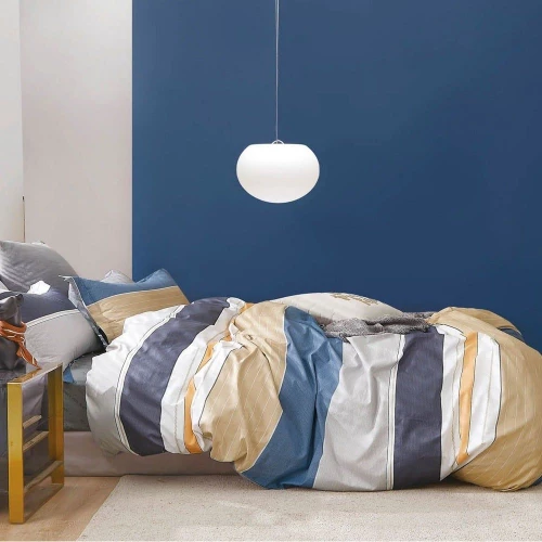 Πάπλωμα Randall (Σετ 3τμχ) Beige-Grey Ρυθμός Υπέρδιπλο 220x240cm 100% Βαμβακοσατέν